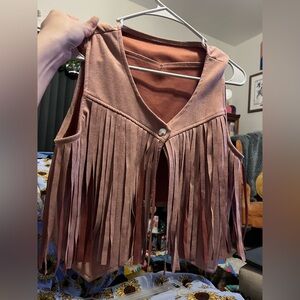 Fringed Pink Vest